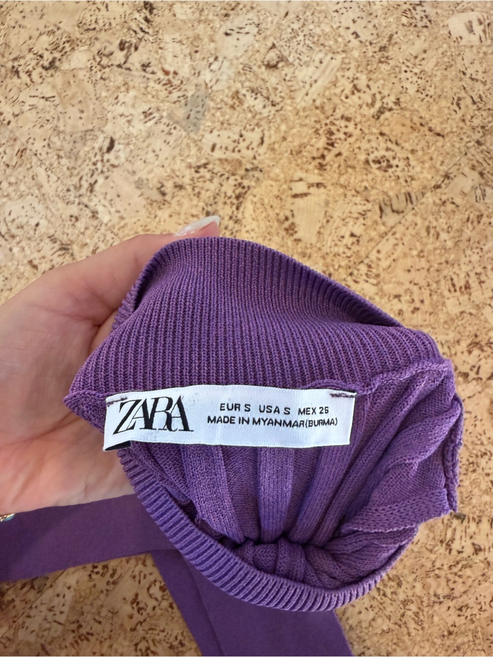 Zara Purple Ribbed Knit Kids One-Piece Bodysuit - Picture 3 of 4